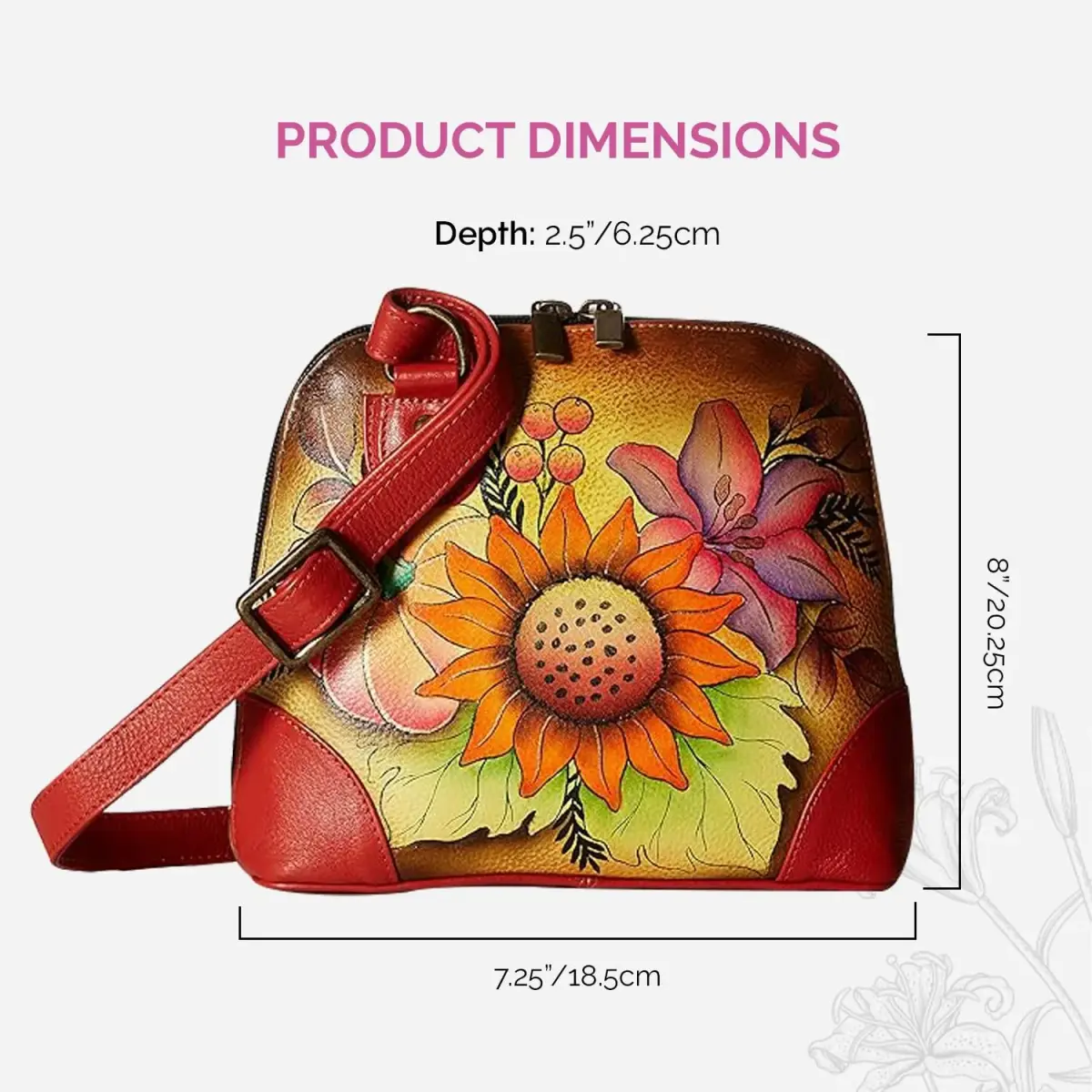 Anna by Anuschka Hand Painted Genuine Leather Small Organizer Bag | Fall Bouquet Artistry - view 6