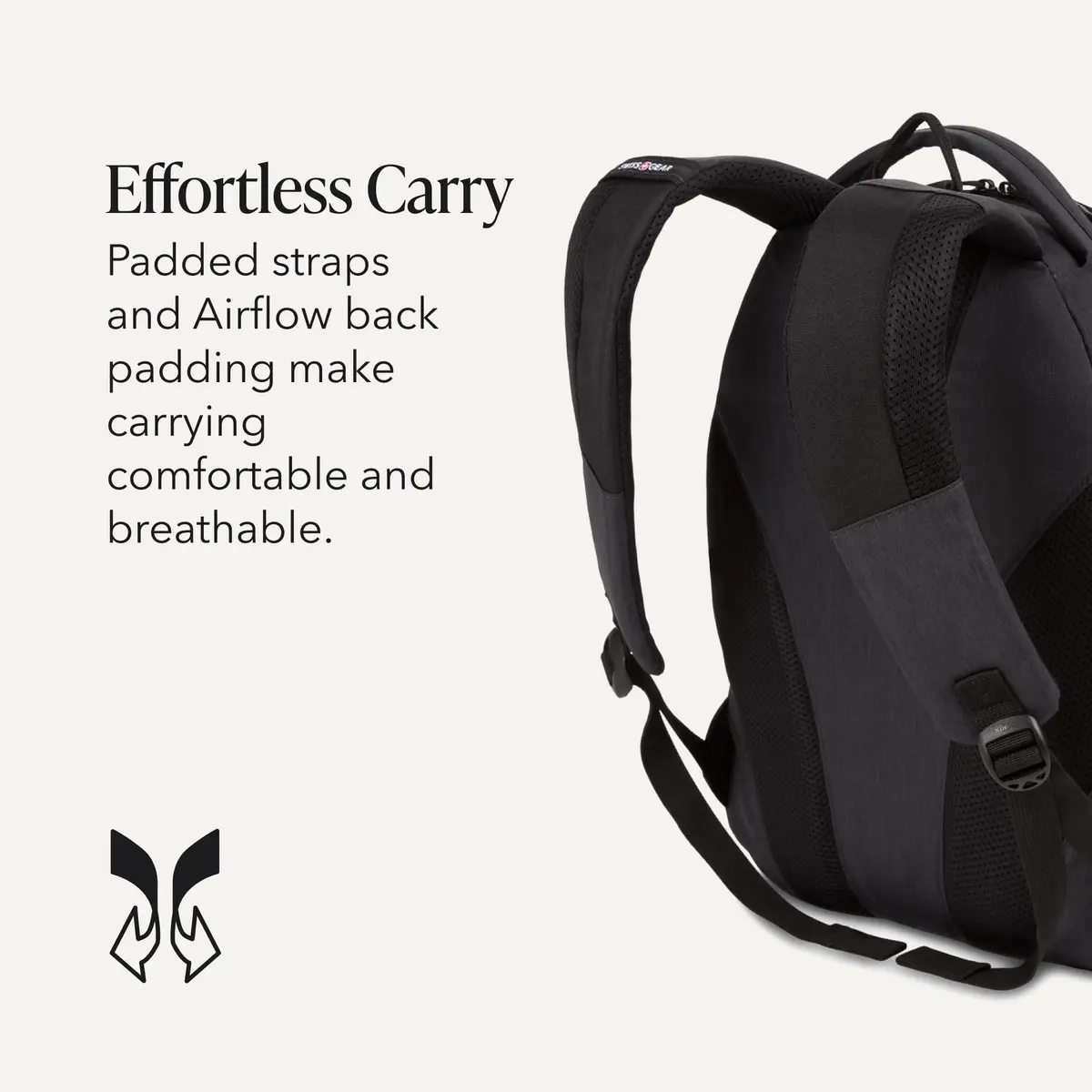 SwissGear Bungee Core Laptop Backpack Fits Most 13-Inch Laptops | Breathable Airflow Back Panel, Reflective Accents, Bungee Cord System - view 5