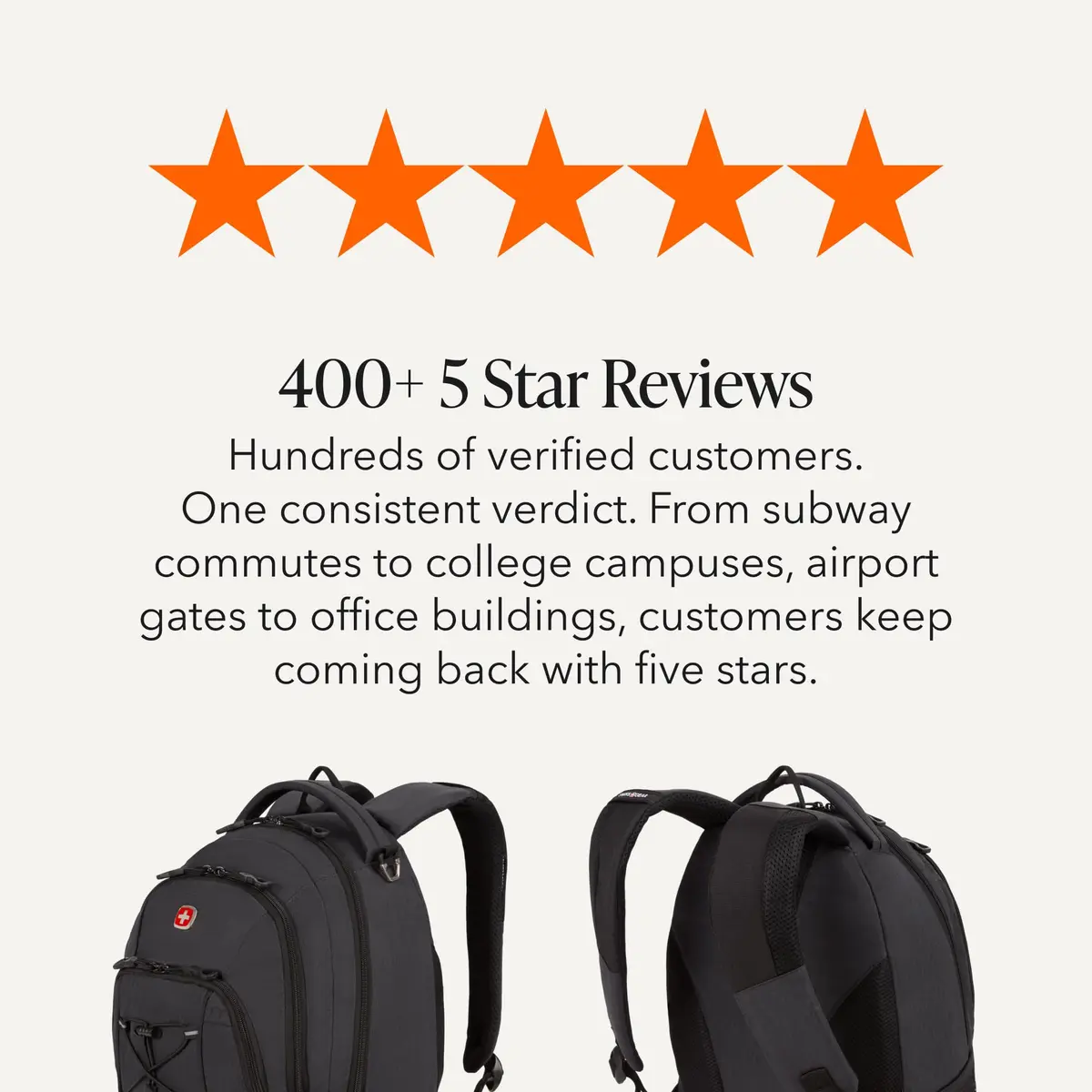 SwissGear Bungee Core Laptop Backpack Fits Most 13-Inch Laptops | Breathable Airflow Back Panel, Reflective Accents, Bungee Cord System - view 7