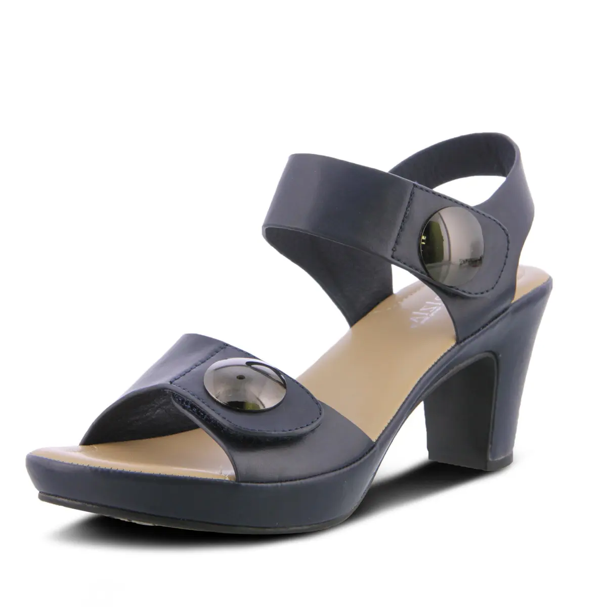 PATRIZIA Spring Step Dade Sandals for Women - Navy - EU 41 / US 9.5-10 | Casual Platform Slip-On with Hook & Loop - main product image