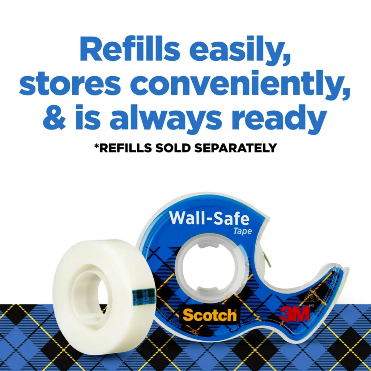 Scotch Wall-Safe Tape 4 Rolls | Sticks Securely, Removes Cleanly, Invisible, Photo Safe - view 7