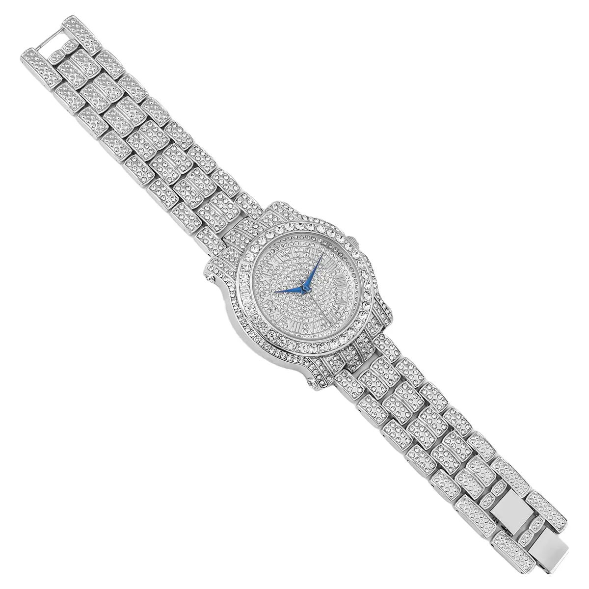 Charles Raymond Bling-ed Out Hip Hop Mens Watch 1.2 in Dial | Silver with Rhinestones - view 5