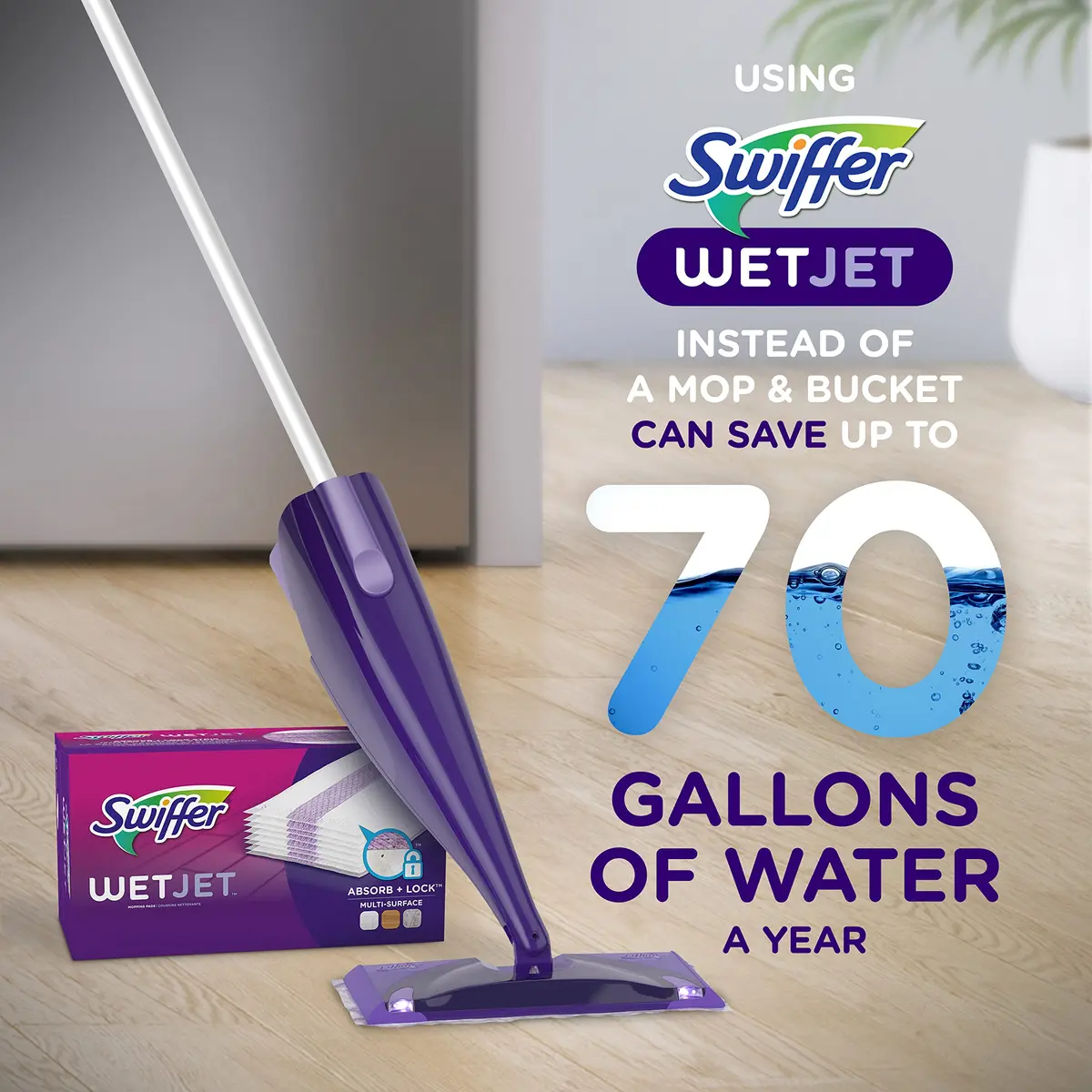 Swiffer WetJet Hardwood Floor Cleaner Spray Mop Pad Refills 15 Count | Absorb + Lock Strip for Finished Floors - view 5
