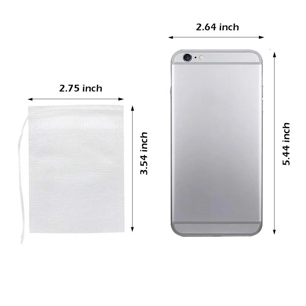 Fenshine 400 Pcs Tea Filter Bags Drawstring Seal | Food-Grade, Portable & Eco-Friendly (70-120 chars) - view 2