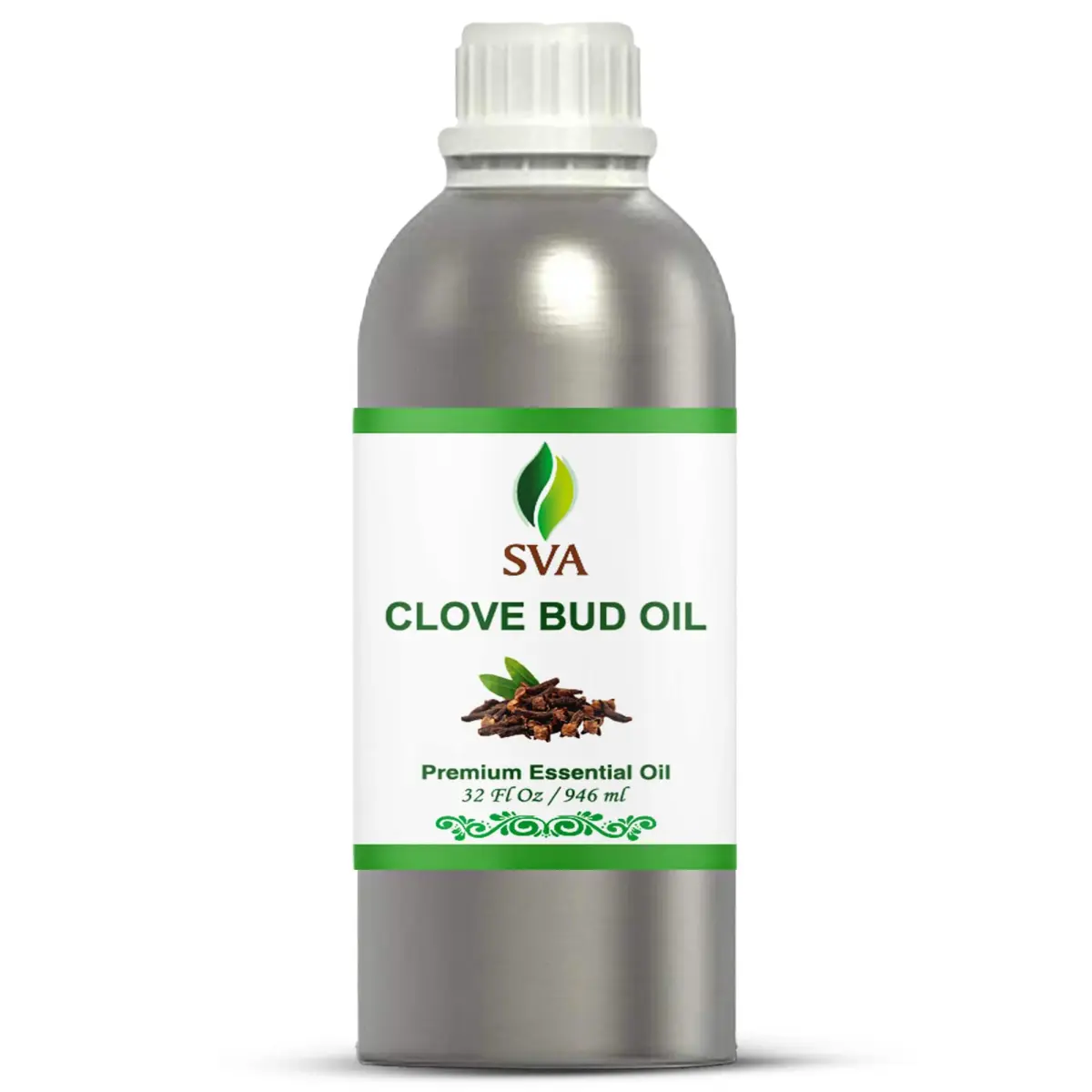 SVA ORGANICS Organic Clove Bud Essential Oil, 32 Fl Oz (946 ml) - Pure & Natural Steam Distilled - main product image