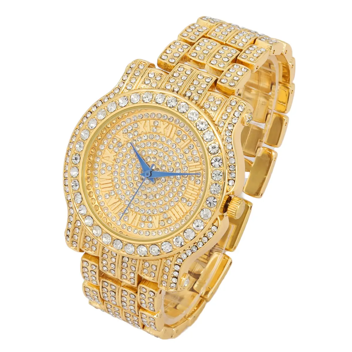 Charles Raymond Gold Watch | Hip Hop Bling Ed Out Men’s Wristwatch with Roman Numerals (8.5" Band) - view 3