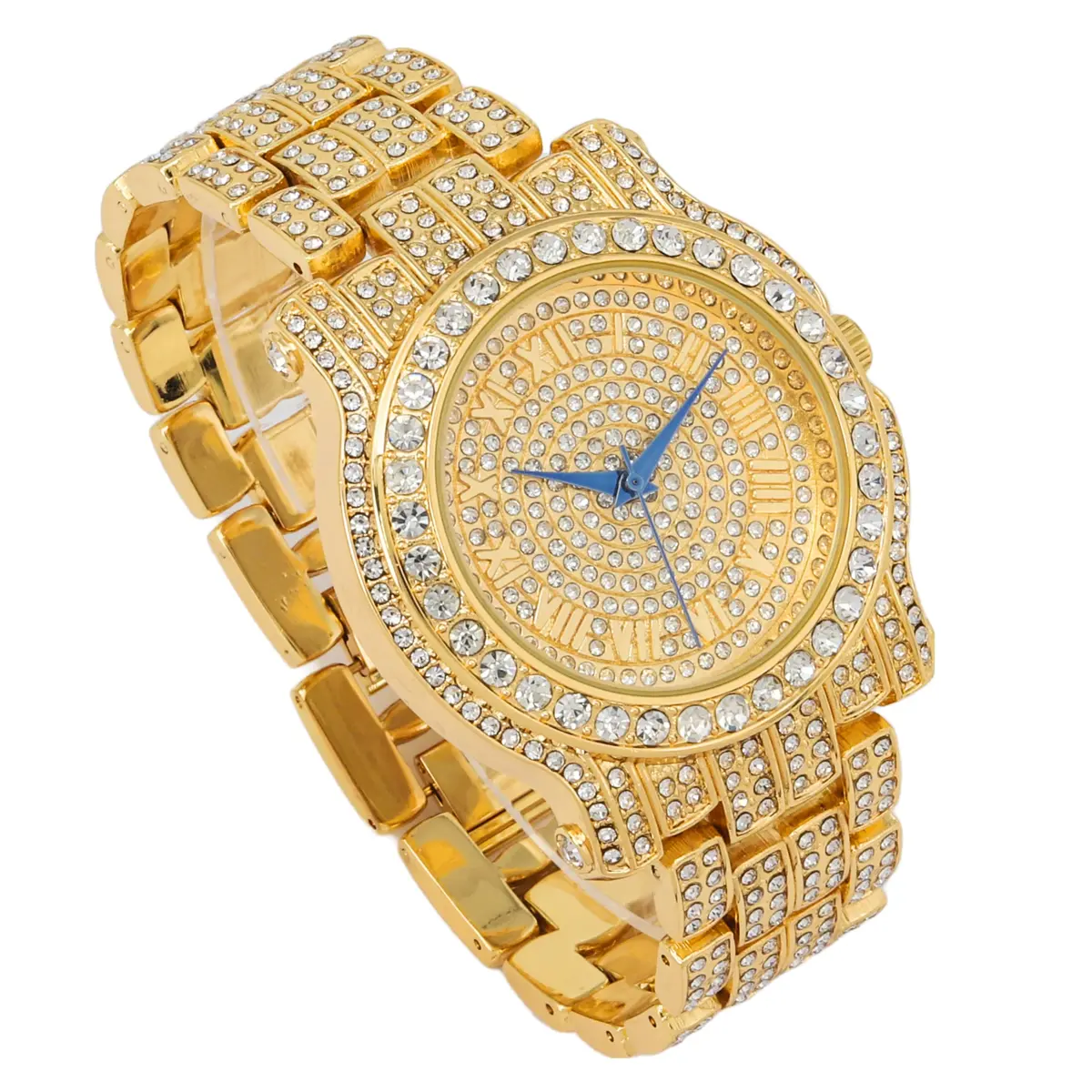 Charles Raymond Gold Watch | Hip Hop Bling Ed Out Men’s Wristwatch with Roman Numerals (8.5" Band) - view 4