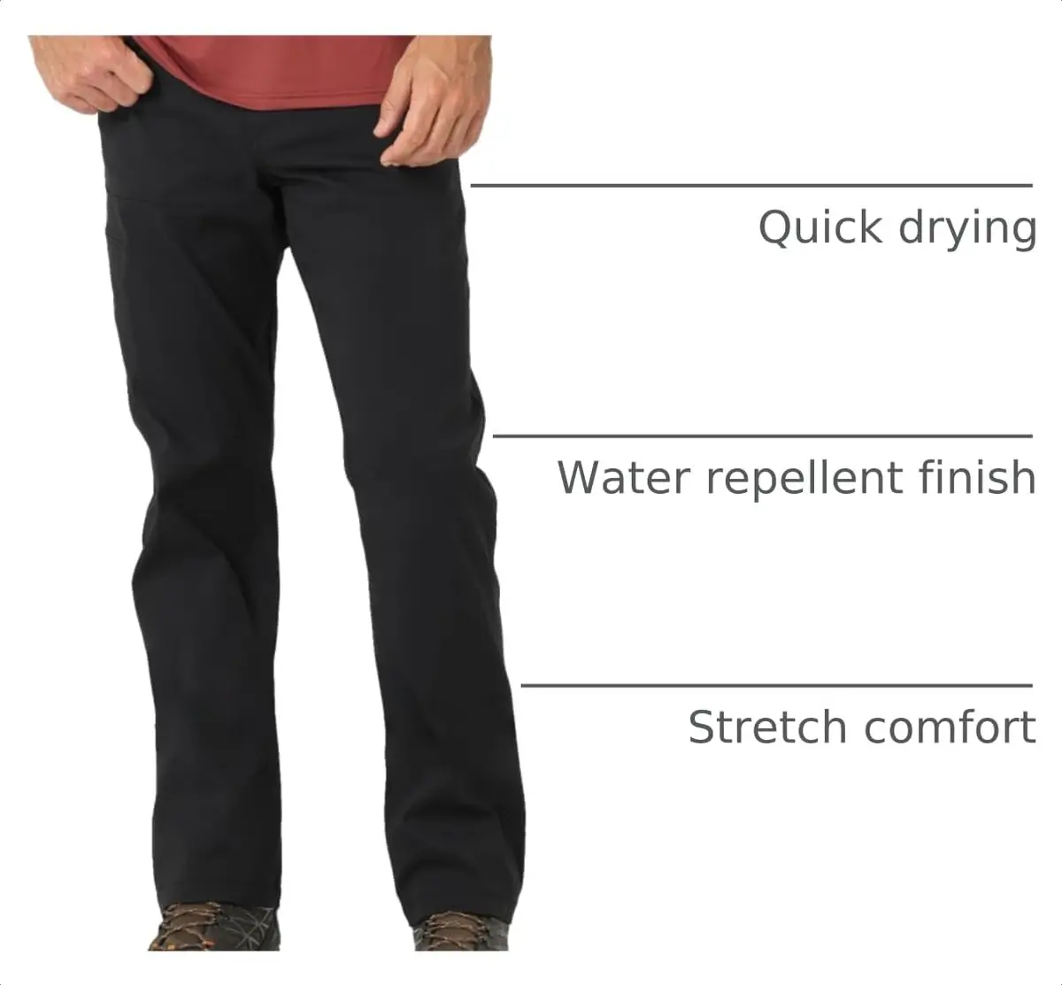 ATG by Wrangler Men's Cliffside Utility Synthetic Pant, Caviar, 36W x 30L | Water-Repellent, Stretch, UPF 30 - view 4