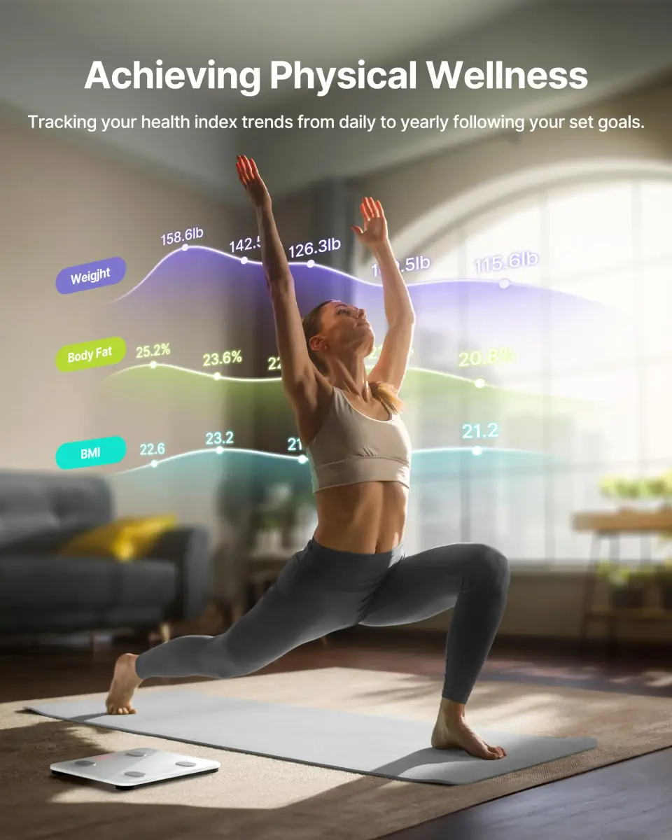 FITINDEX Smart Body Composition Scale 180kg (396lb) | Tracks 13 Metrics via Bluetooth - view 4