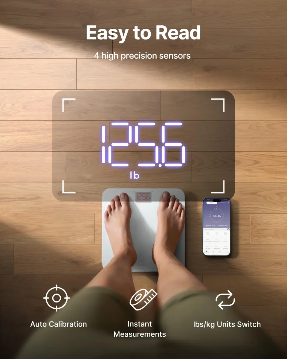 FITINDEX Smart Body Composition Scale 180kg (396lb) | Tracks 13 Metrics via Bluetooth - view 7