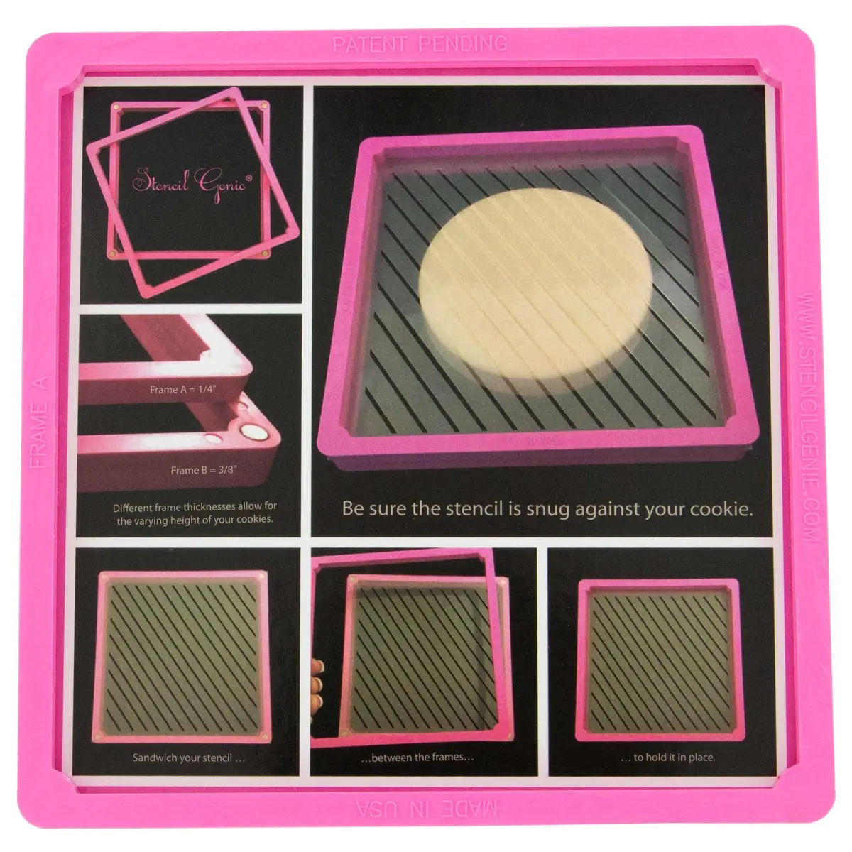 Creative Cookier Magnetic Stencil Frame 5.5" Square | Easy-to-Clean, Strong Magnet Bond, USA Injection Molded - view 4