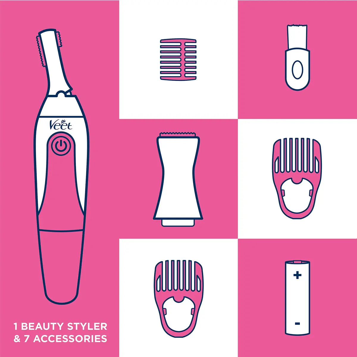 Veet Precision Trimmer White 2 | Gentle Shape & Trim for Face, Bikini & Underarms in India - view 5