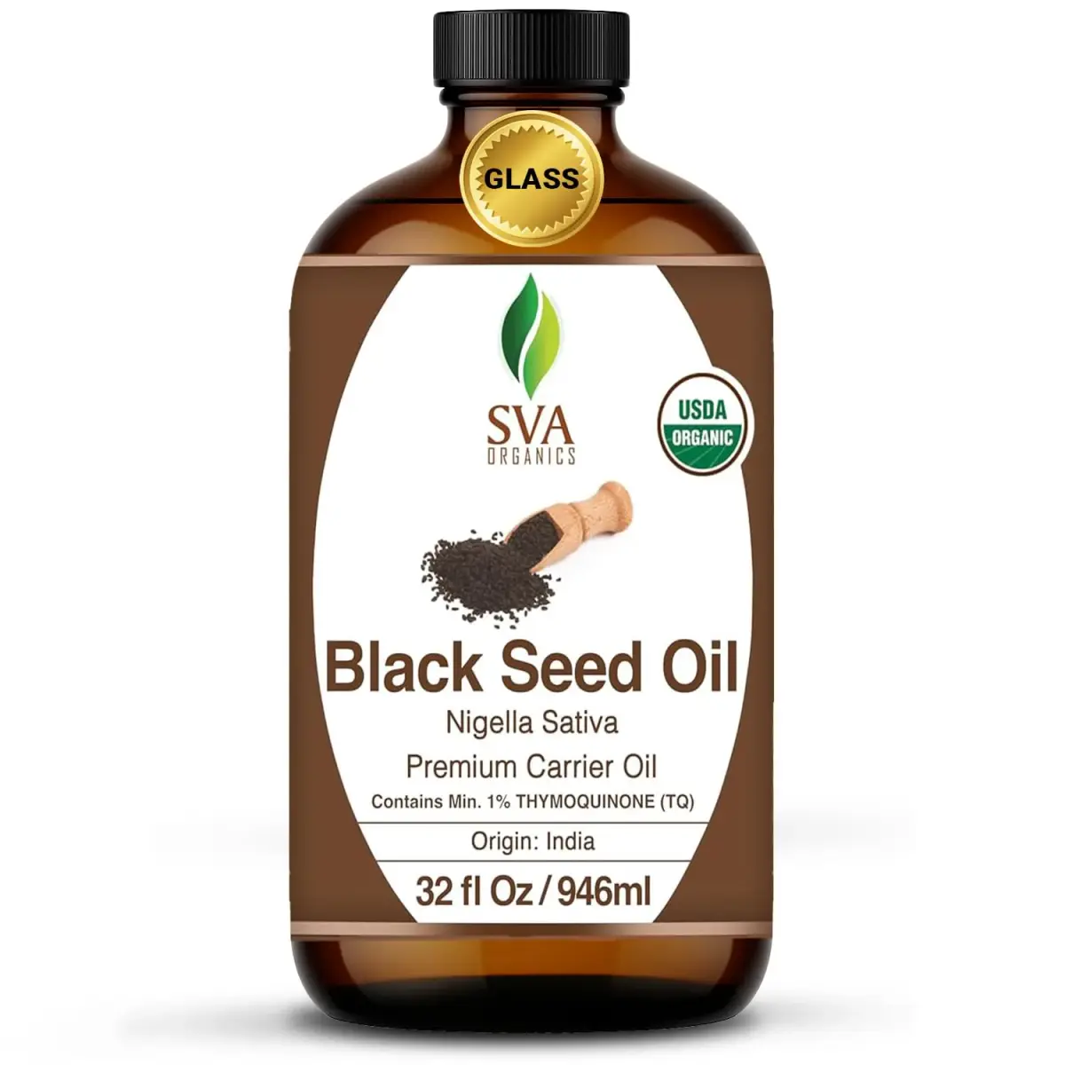 SVA ORGANICS Black Seed Carrier Oil, 32 Fl Oz (946 ml) - Pure & Natural - main product image