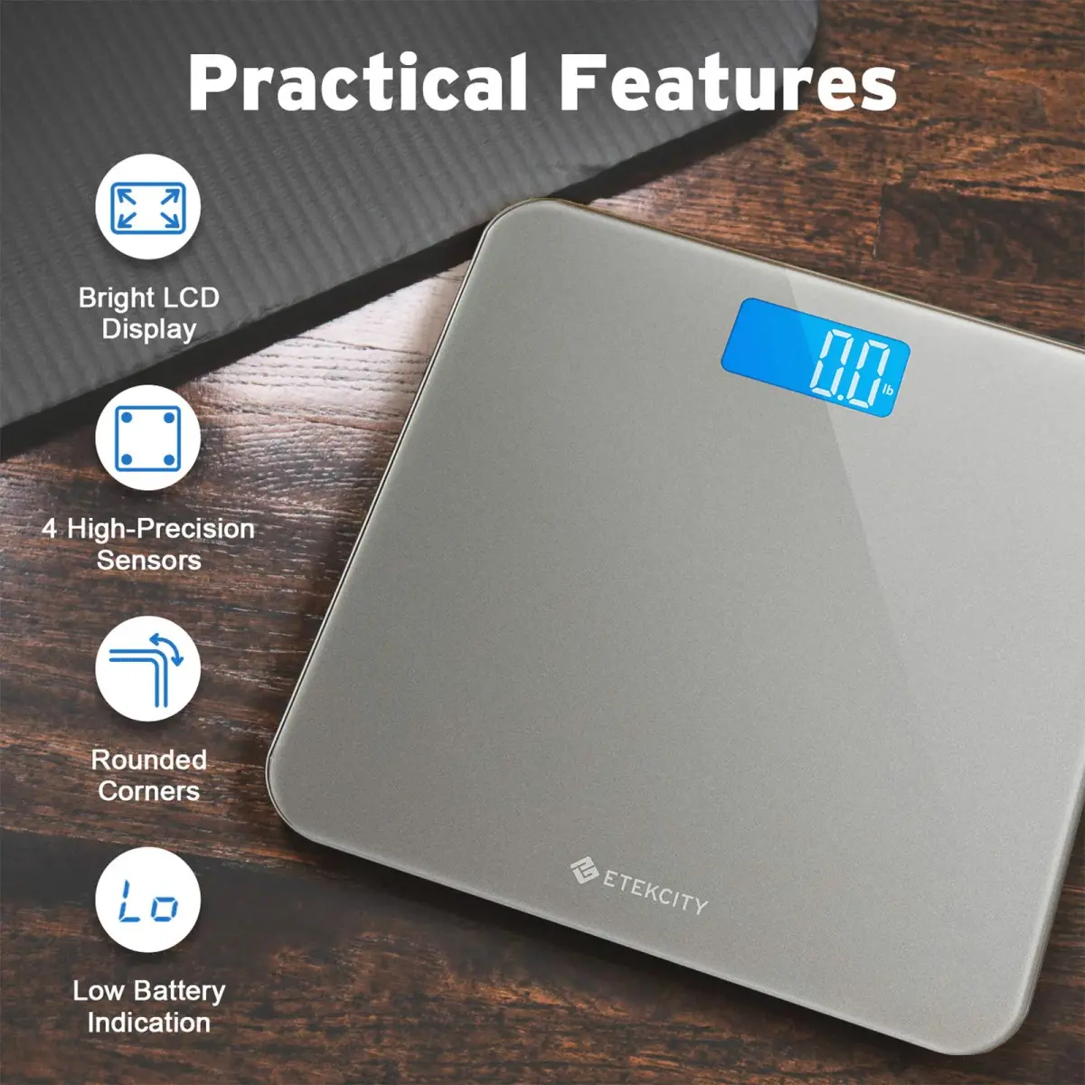 Etekcity Digital Bathroom Weight Scale with Backlight Display | Accurate High Precision Measurements - view 5