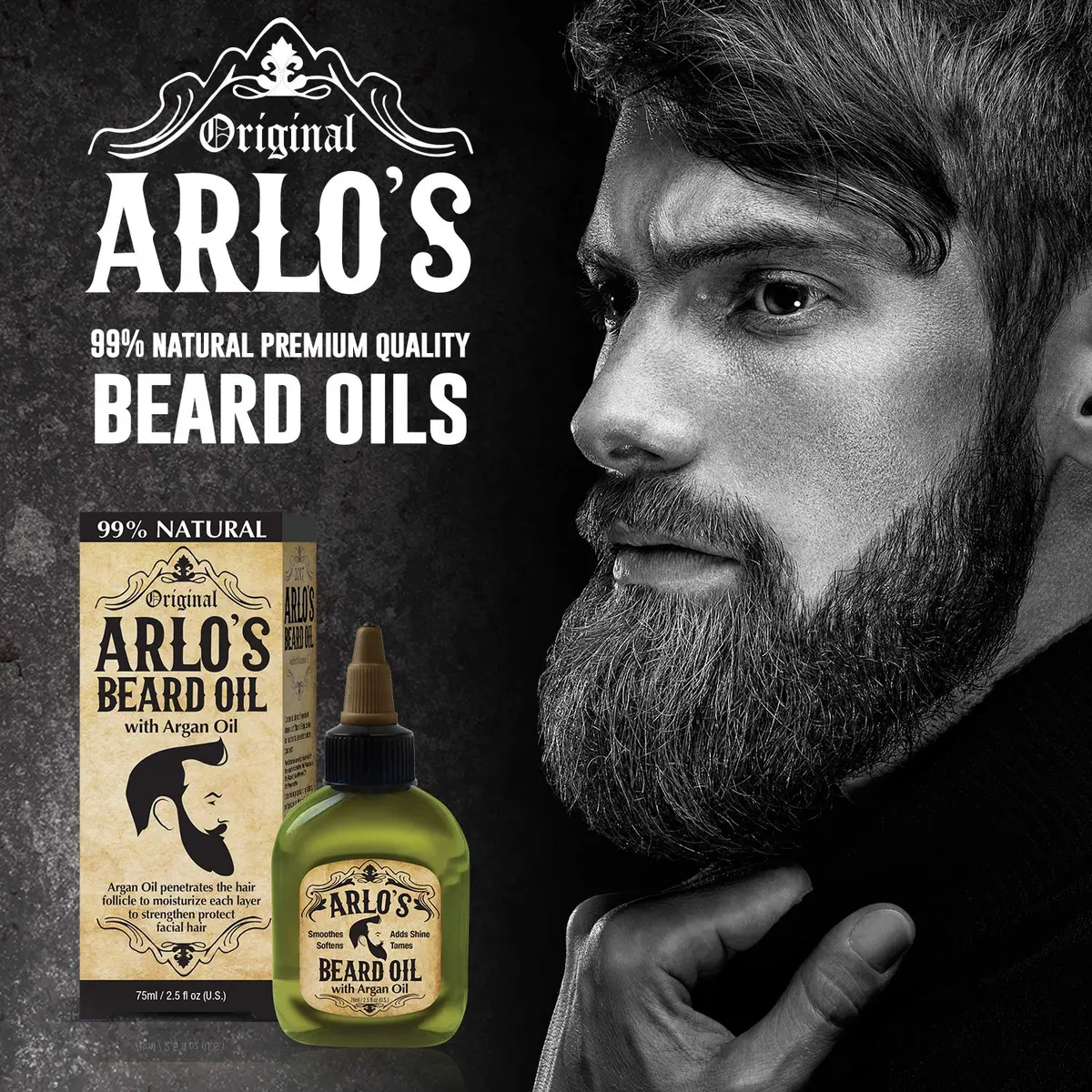 Arlo's Beard Oil with Vitamin E 2.5oz | Moisturizes & Conditions for Thick, Soft Beards - view 3