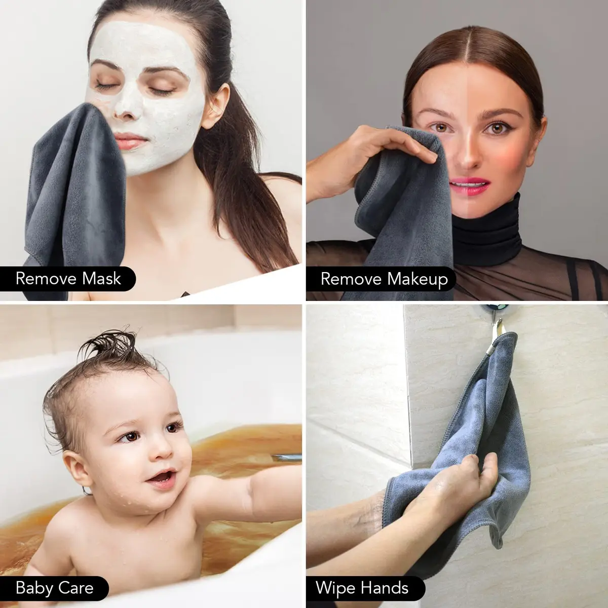 SINLAND Microfiber Facial Cloths 6 Pack | Fast Drying, Reusable & Soft for Face & Skin Care - view 7