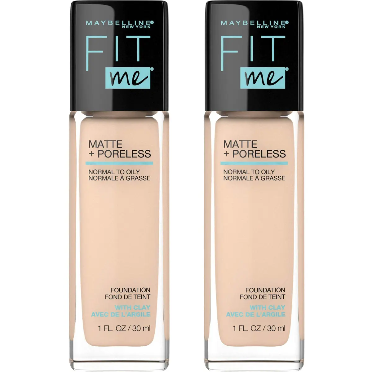 Maybelline Fit Me Matte + Poreless Liquid Foundation, 115 Ivory, 1 Fl Oz (Pack of 2) | Oil-Free, Pore Minimizing - main product image