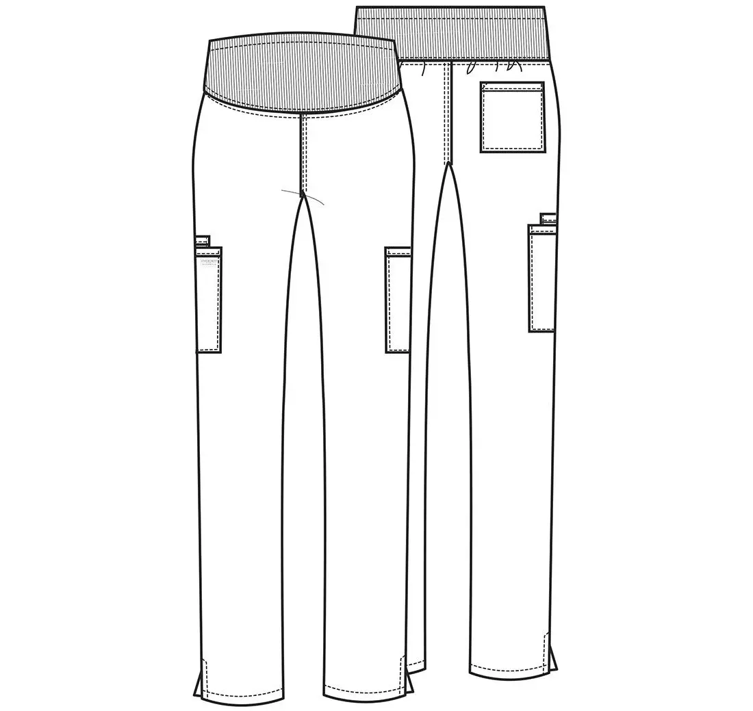 Cherokee WW Professionals Maternity Scrub Pants for Women Straight Leg Pewter XS | Supportive, Comfortable & Flattering Fit - view 5