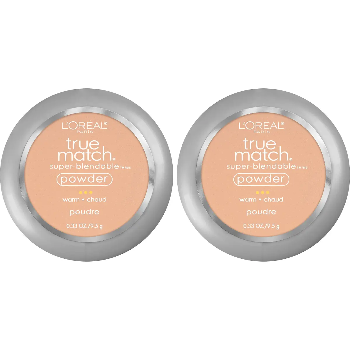 L'Oreal Paris True Match Super Blendable Powder Foundation, Sand Beige, 0.33 oz, Pack of 2 - main product image