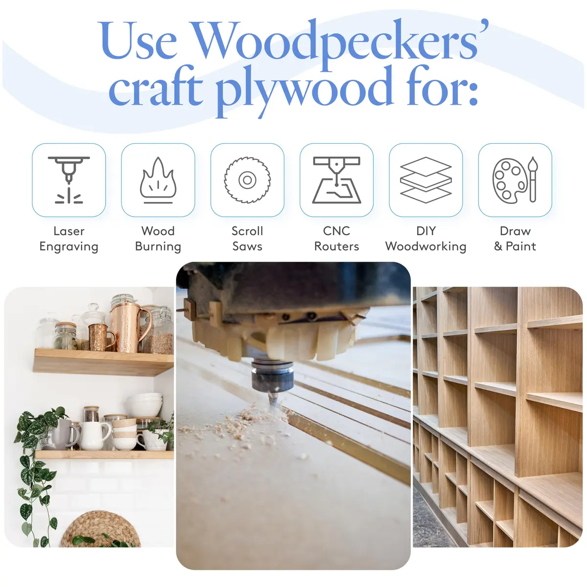 Woodpeckers Baltic Birch Plywood 8" x 8" 1/8" Thick | Strong, Smooth & Perfect for Crafts - view 5