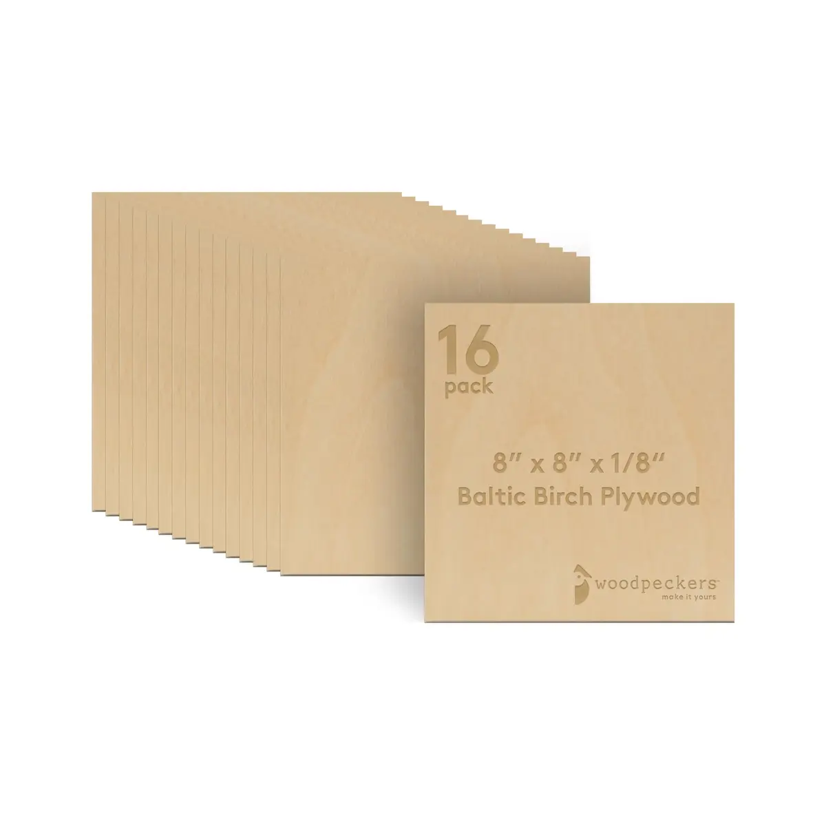 Woodpeckers Baltic Birch Plywood 8" x 8" 1/8" Thick | Strong, Smooth & Perfect for Crafts - main product image