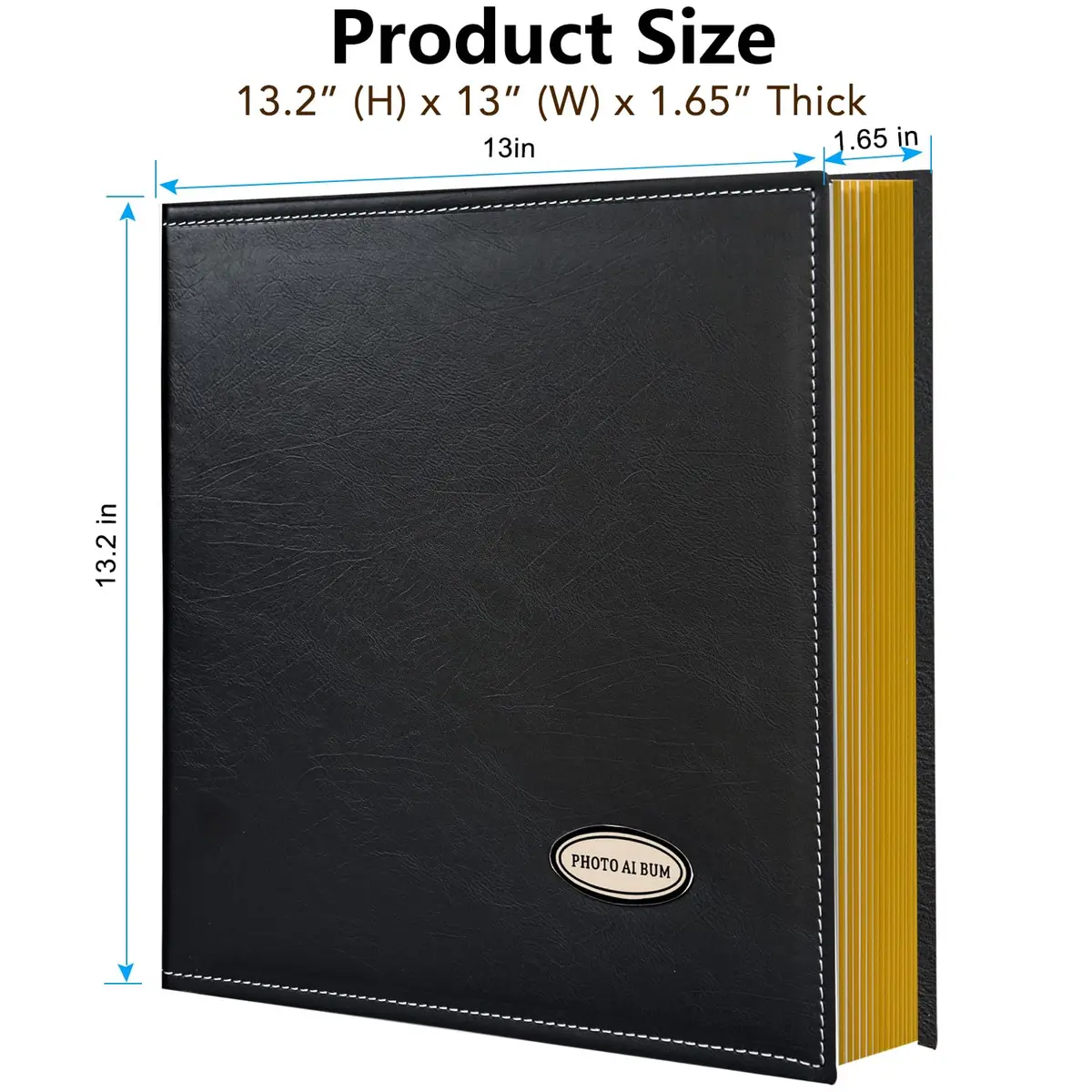 Zoview Self-Adhesive Photo Album Black Leather Cover 33.5cm (13.2in) | Holds 40 Pages of Various Photo Sizes - view 7