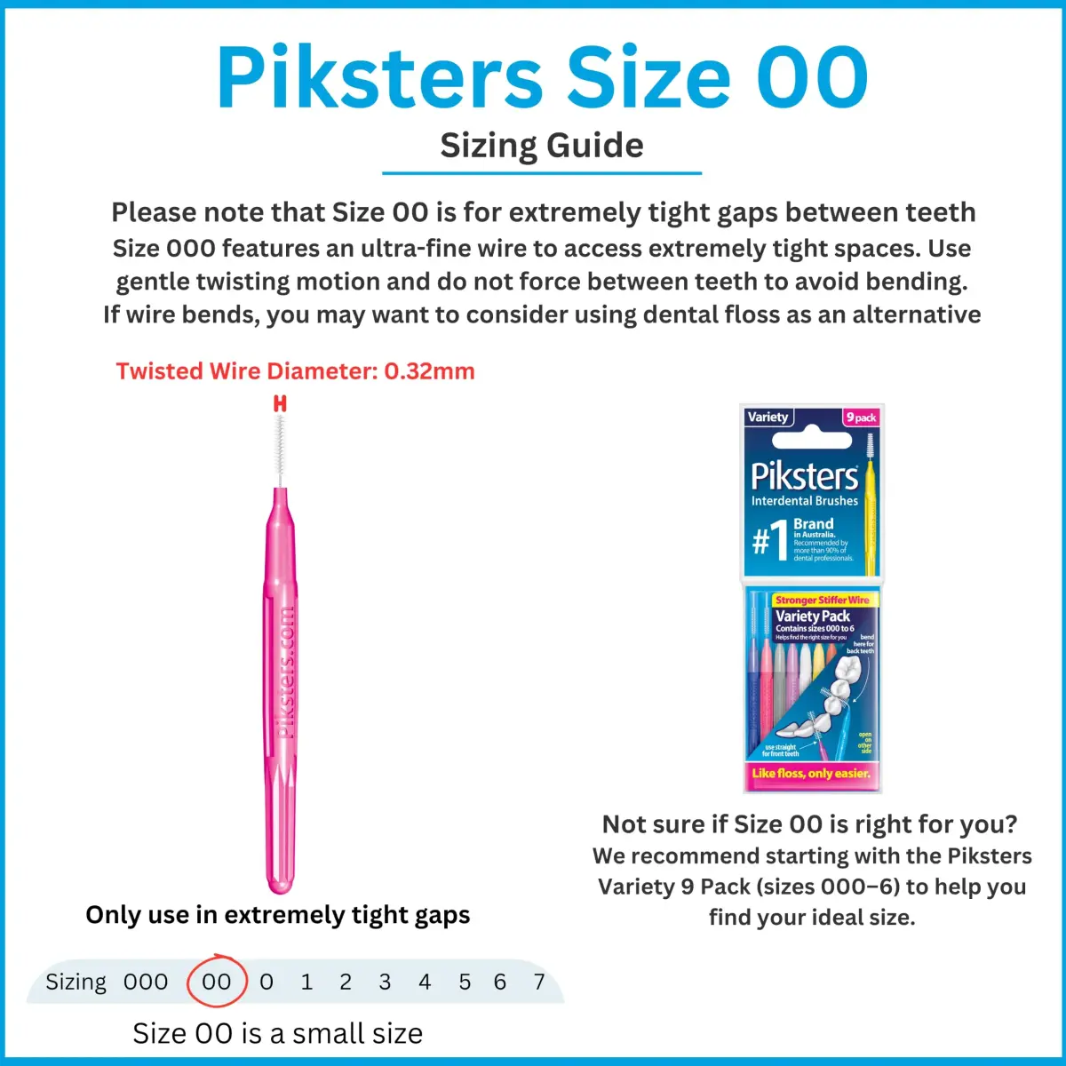 Piksters Interdental Brush Size 00 Pink 10 Pack | Specialist Tool for Extra Tight Gaps - view 2
