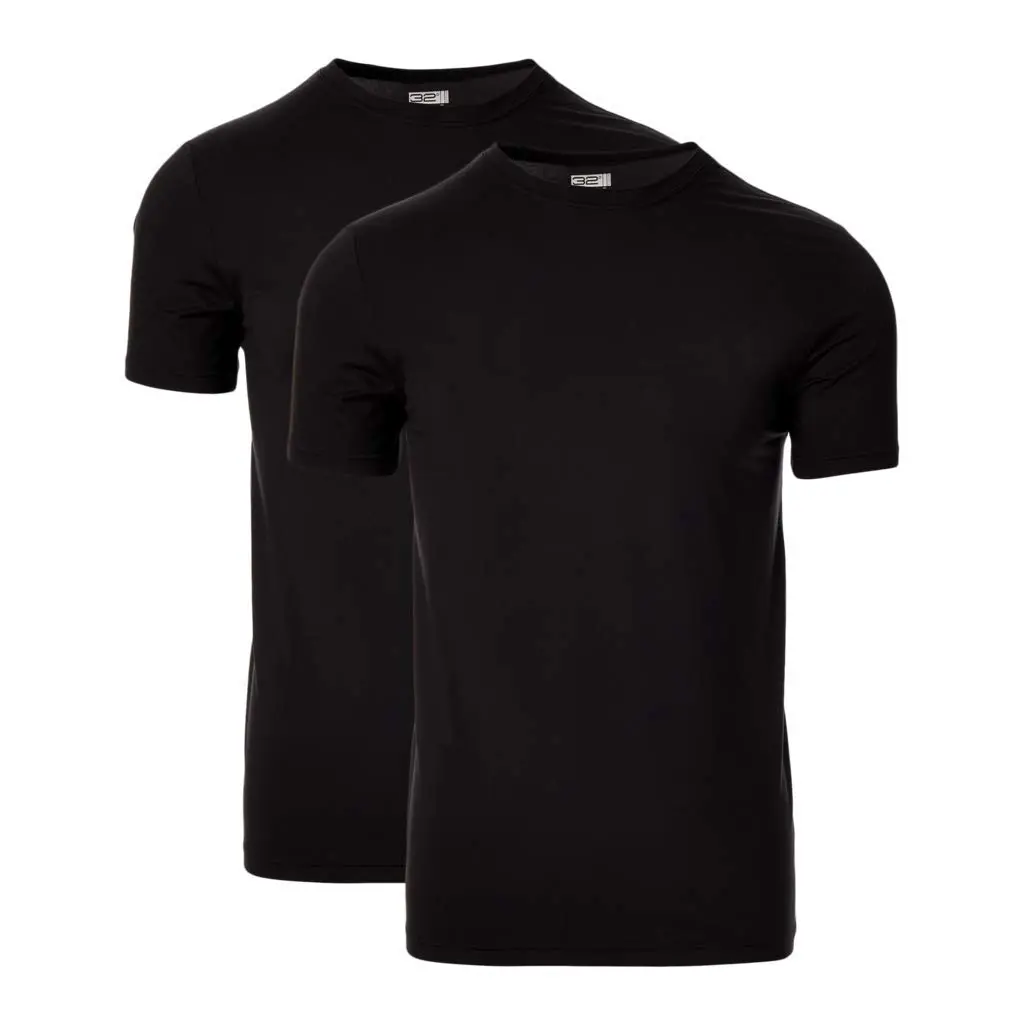32 Degrees Men's 2pack Short Sleeve Crew Neck Wicking Tee, Black, Large | Moisture-Wicking, Quick Dry, Comfortable Fit - view 2