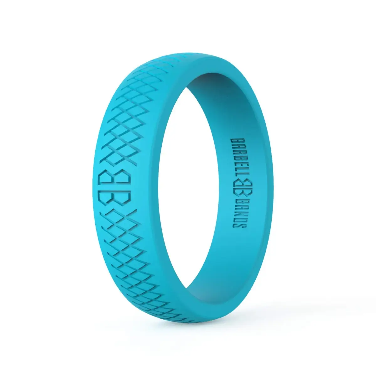 Barbell Bands Silicone Wedding Ring for Women - Aqua, Size 9 | Medical Grade Rubber for Fitness & Lifestyle - main product image
