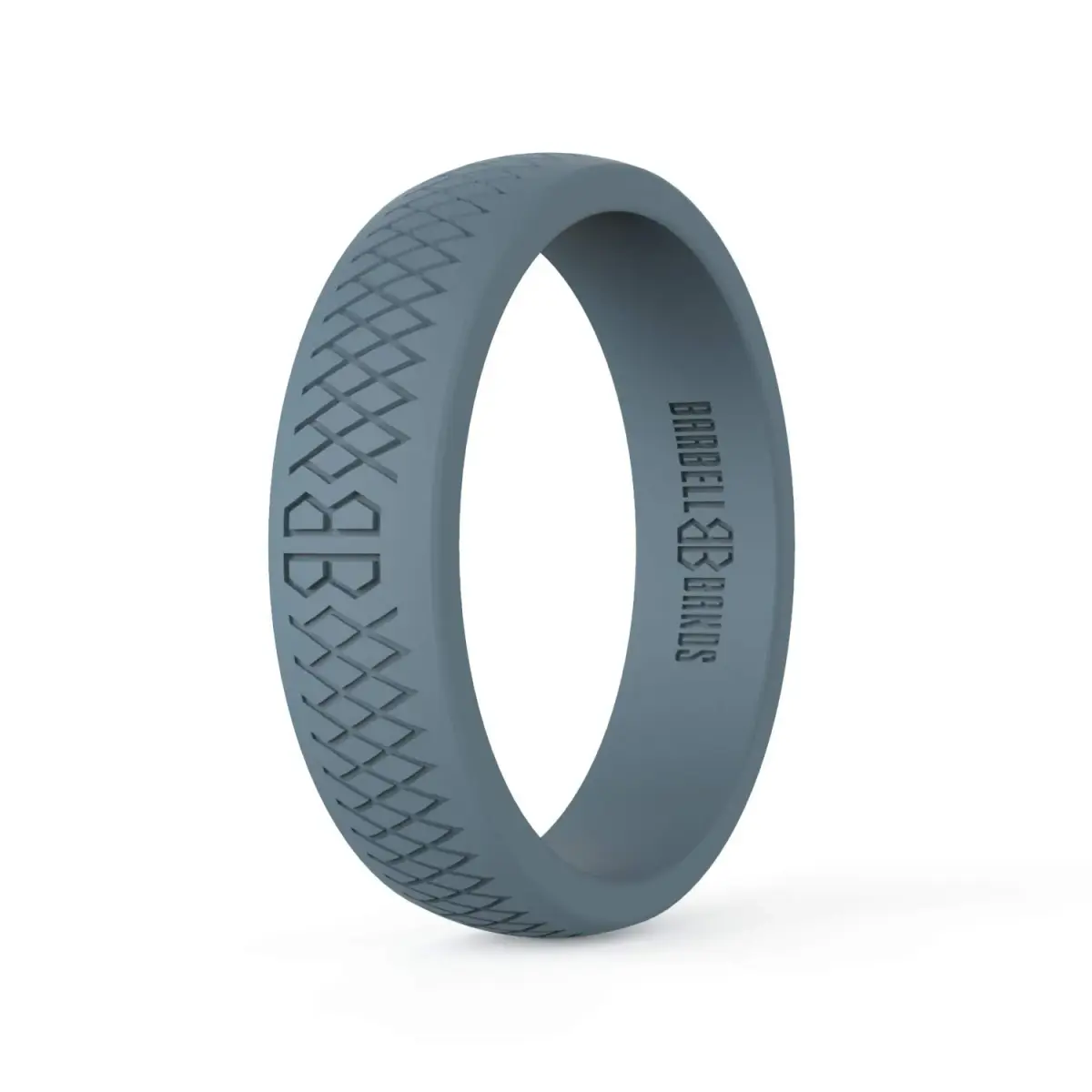 Barbell Bands Steel Gray Silicone Ring for Women, Size 9 | Medical Grade Silicone for Fitness & Lifestyle - main product image