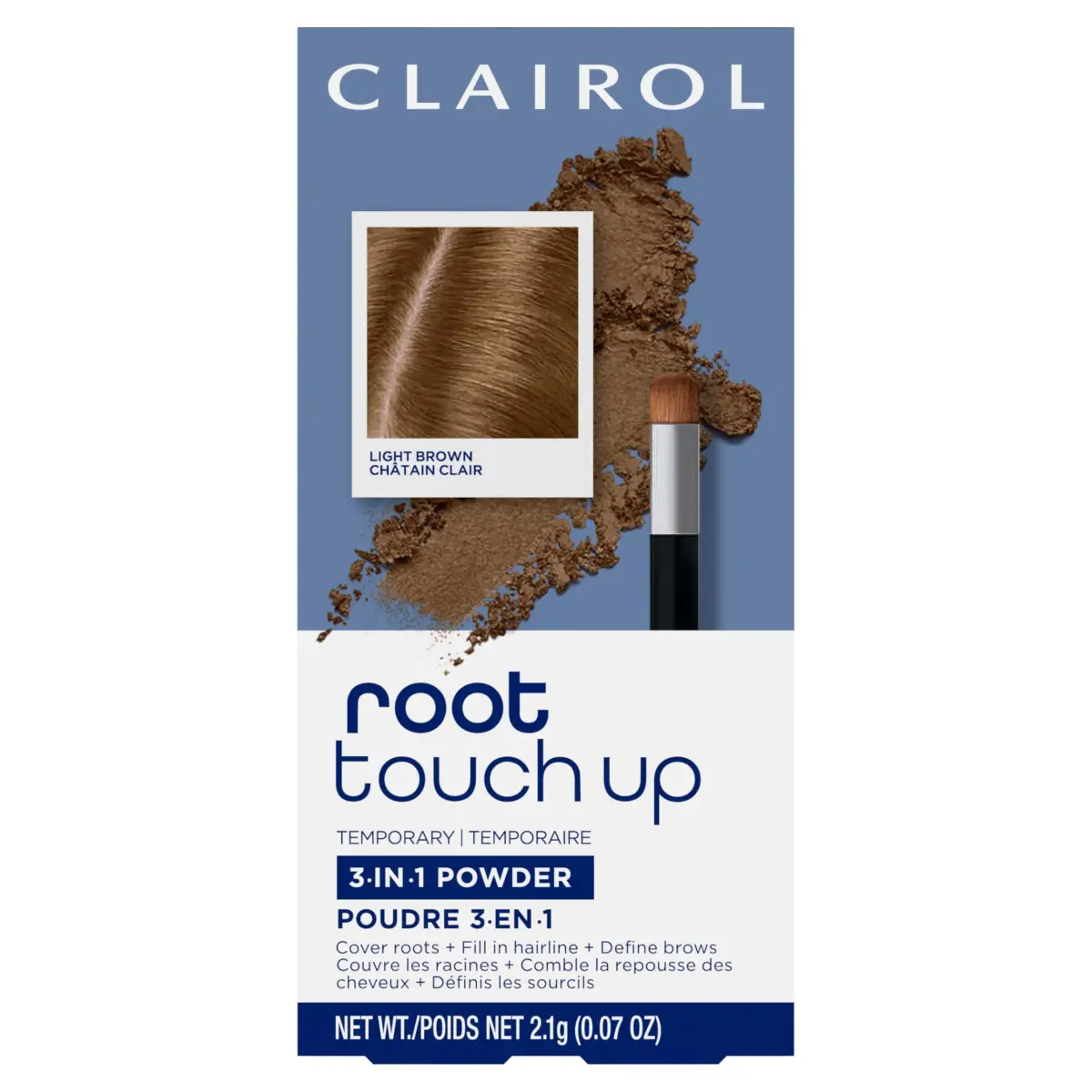 Clairol Root Touch-Up Powder Light Brown | 0.07 oz (2 g) | Ammonia-Free Gray Coverage Stick - main product image