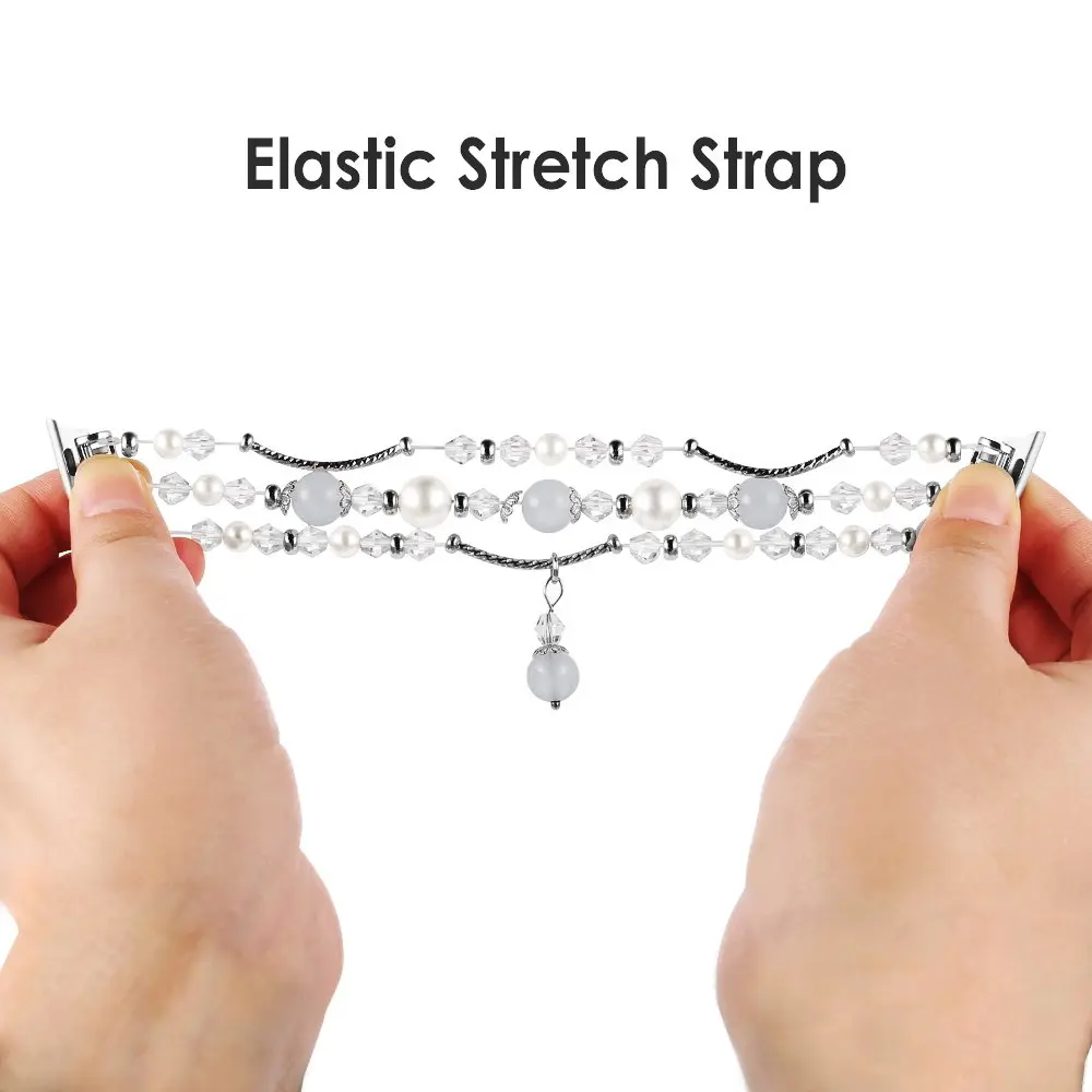 Simpeak Beaded Bracelet Band Compatible with Apple Watch Series 11/10 42mm | Fashion Elastic Strap for Women - view 3