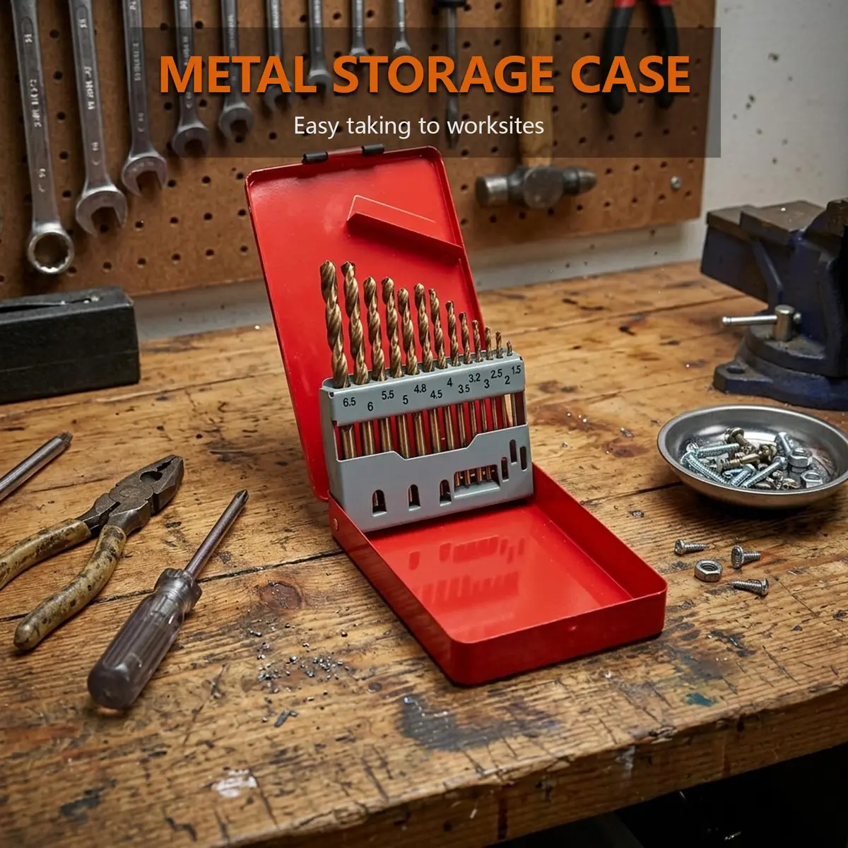 HYMNORQ 13-Piece M35 Cobalt Steel Drill Bit Set, Metric 1.5mm - 6.5mm | Professional Grade for Hard Metals - view 9