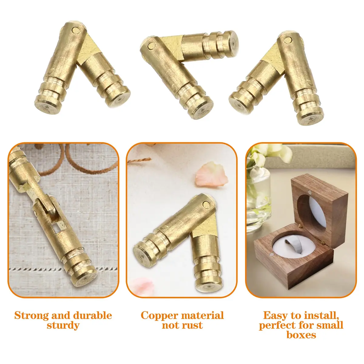 Csdtylh Brass Concealed Hinge 25x5mm | Small Woodworking & Jewelry Box Hardware - view 3