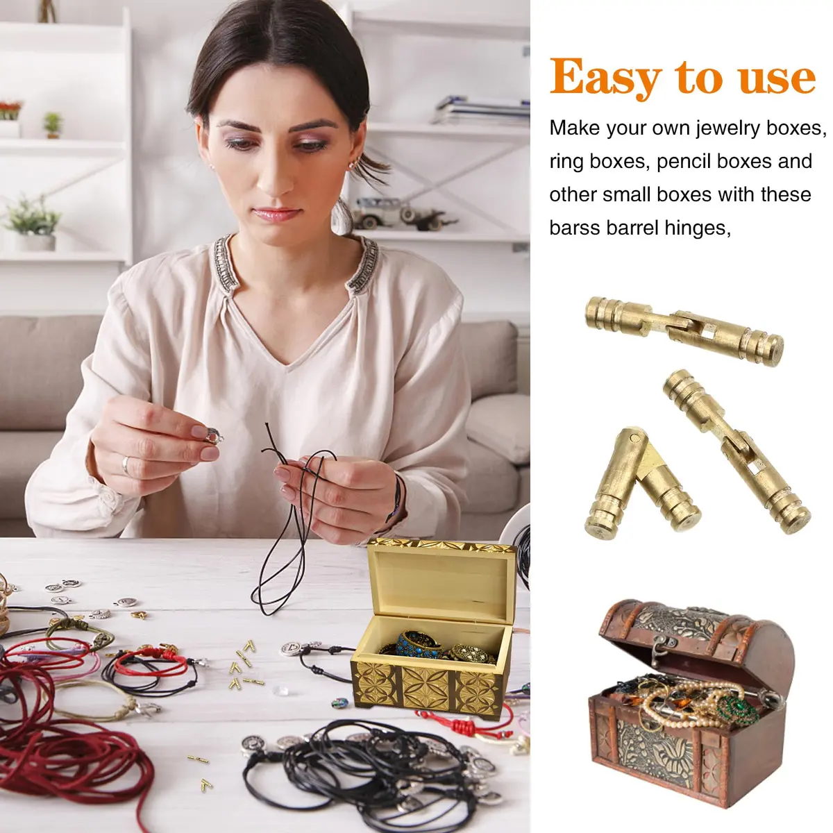 Csdtylh Brass Concealed Hinge 25x5mm | Small Woodworking & Jewelry Box Hardware - view 4