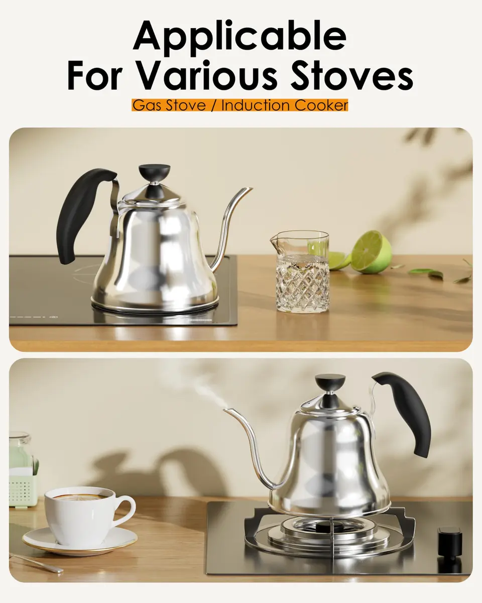 Chefbart Gooseneck Tea Kettle 800ml (28oz) | Precise Pour Over Coffee & Tea - view 6