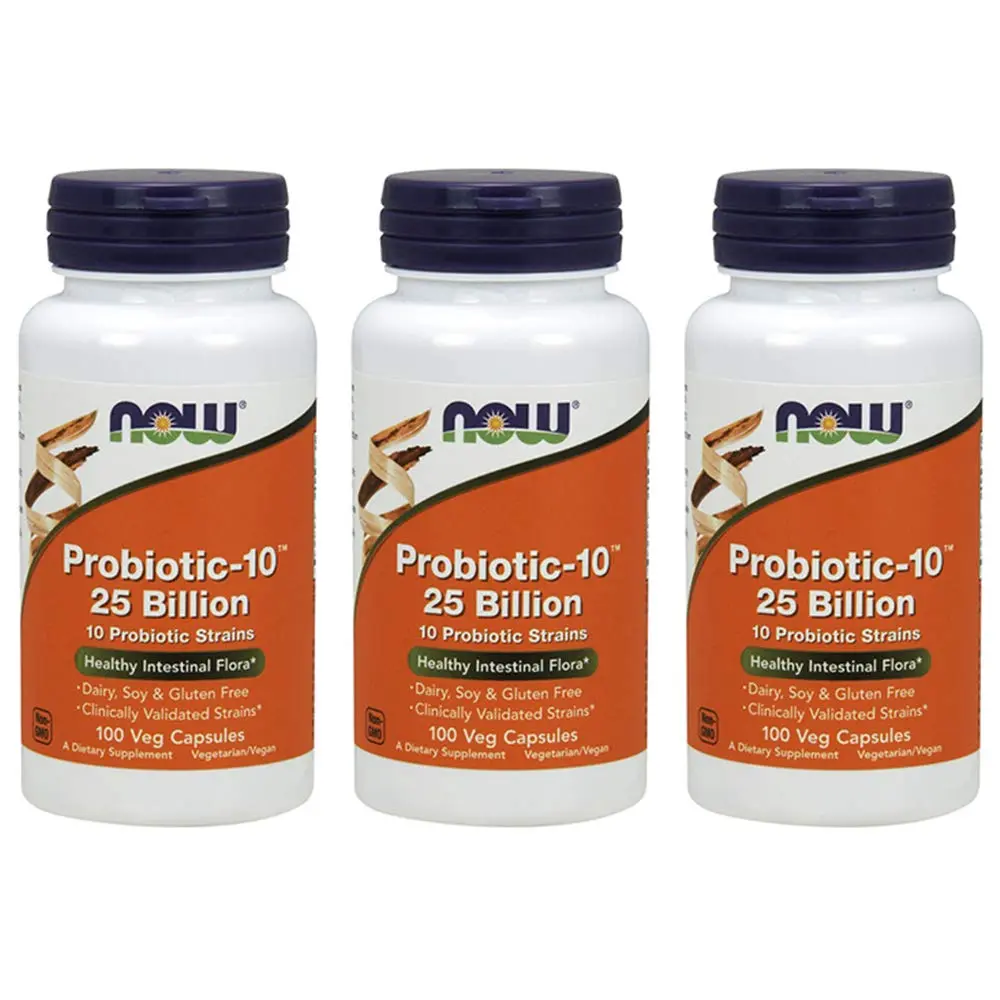 Now Foods Probiotic-10 25 Billion | 100 Count (Pack of 3) for Digestive Support in India - view 4