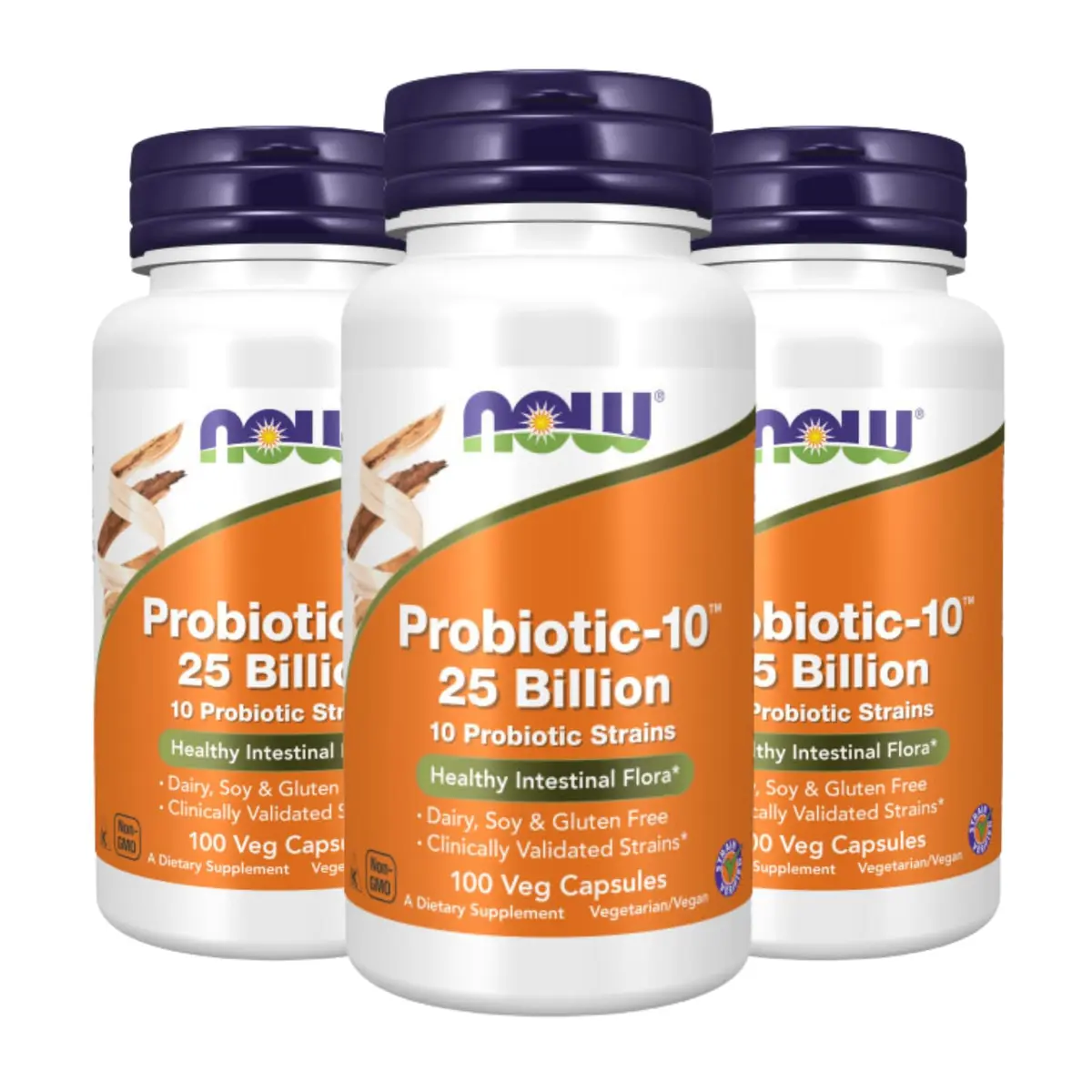 Now Foods Probiotic-10 25 Billion | 100 Count (Pack of 3) for Digestive Support in India - main product image