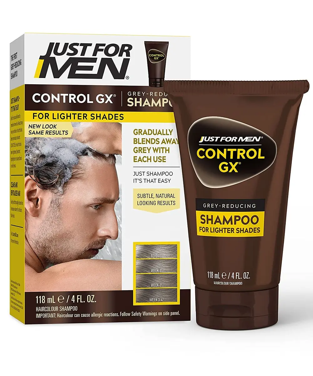 Just for Men Control GX Grey Reducing Shampoo Blonde & Medium Brown | Gradually reduces grey, natural look, 5 Fl Oz - main product image