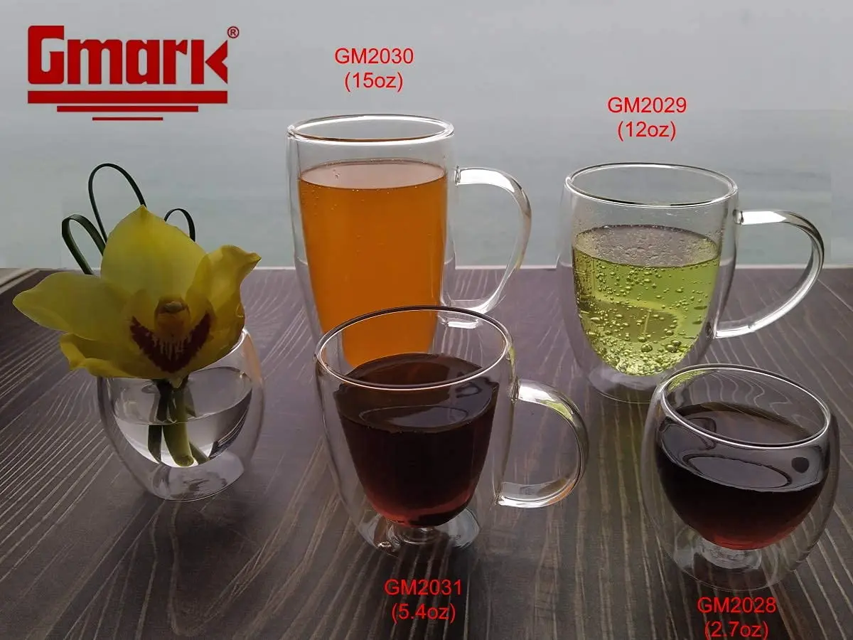 Gmark 2.7 oz Double Wall Glass Espresso Cups Set of 4 | Insulated Borosilicate Mini Demitasse Cups for Coffee & Tea - view 7