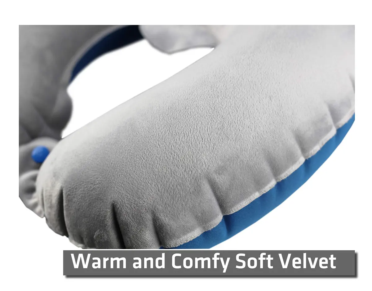TREKOLOGY Inflatable Neck Pillow for Travel | Compact Ultralight Air Support with Button Inflation & Quick Deflate - view 5