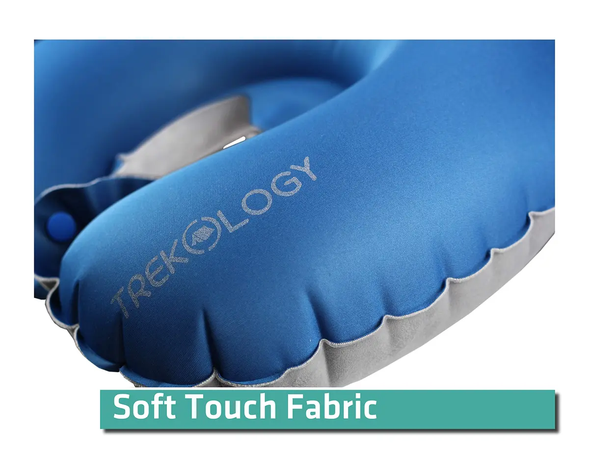 TREKOLOGY Inflatable Neck Pillow for Travel | Compact Ultralight Air Support with Button Inflation & Quick Deflate - view 6