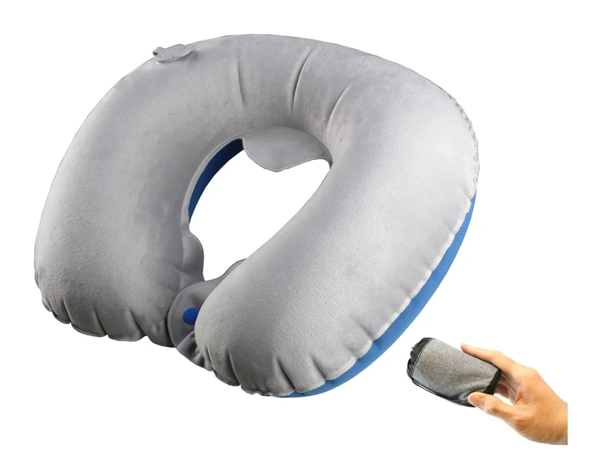 TREKOLOGY Inflatable Neck Pillow for Travel | Compact Ultralight Air Support with Button Inflation & Quick Deflate - view 7