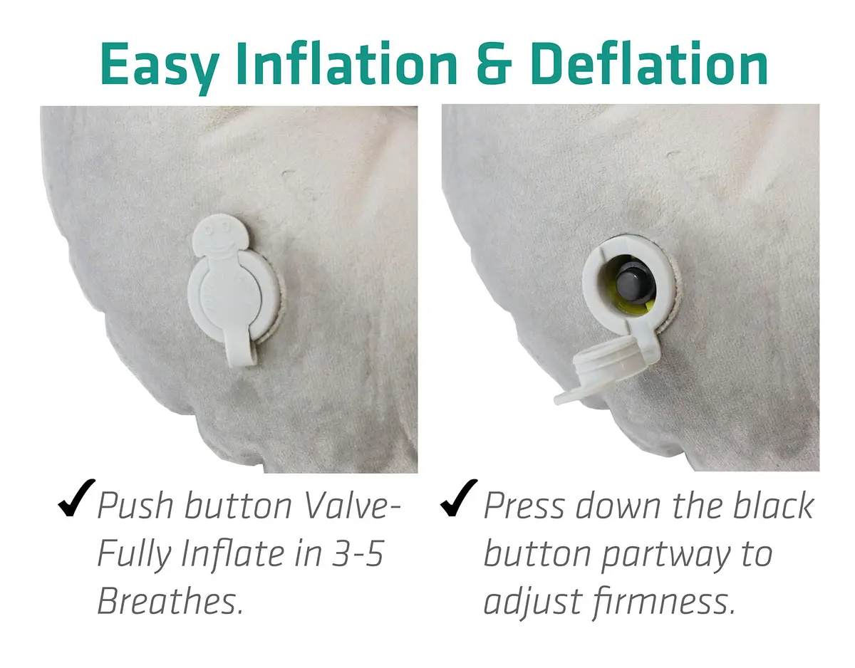 TREKOLOGY Inflatable Neck Pillow for Travel | Compact Ultralight Air Support with Button Inflation & Quick Deflate - view 4