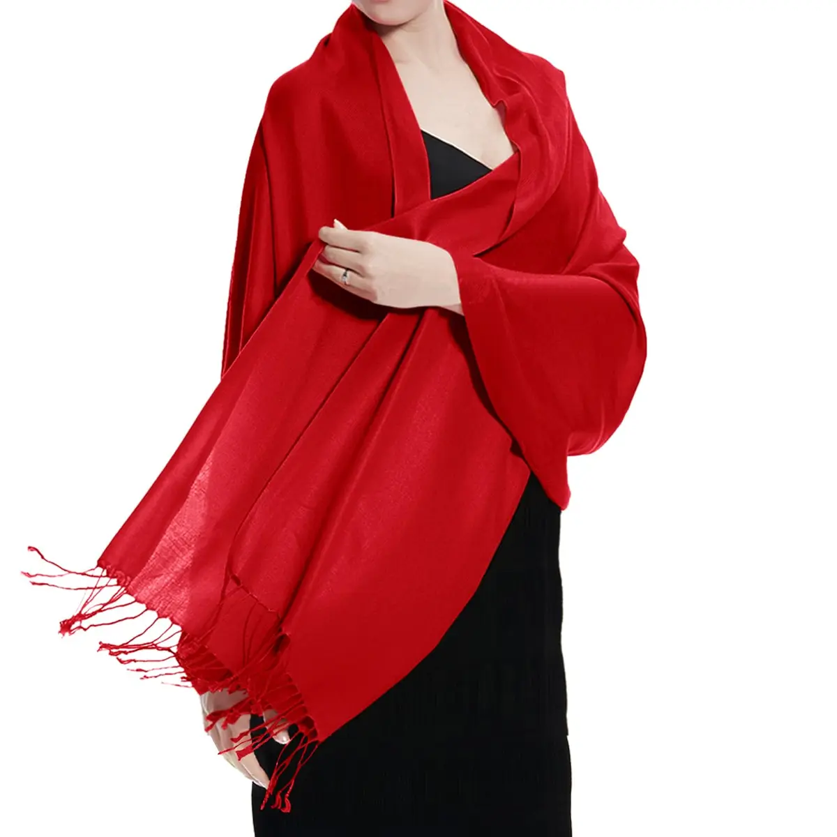 TZ Promise Women Shawl Wrap Scarf for Evening Dresses Formal Wedding Travel | Solid Color, 28x72 inches, Soft Viscose - main product image