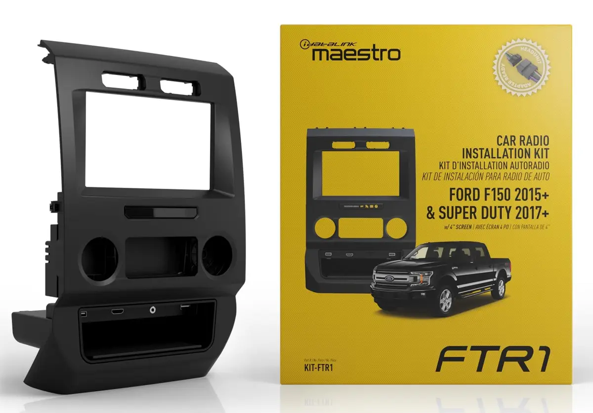 Maestro DASH KIT-FTR1 Dash Kit and T-Harness for Ford Trucks 4.3 inch Screen | Double-DIN Radio Install Kit - main product image