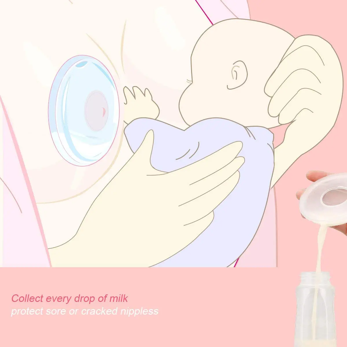 Zdolmy Breast Shells Milk Saver 2 Count (Pack of 1) | BPA-Free Reusable Silicone for Breast Milk Collection - view 3