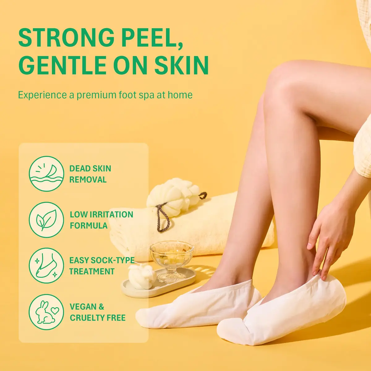 Purederm Foot Peeling Mask for Dry Cracked Feet | Exfoliating & Nourishing Treatment, 6 Pairs - view 2