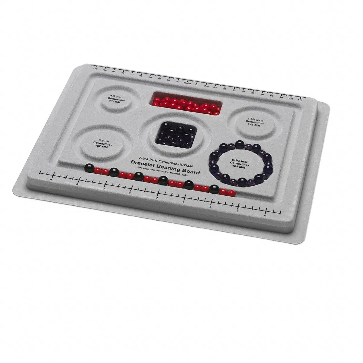 Myasrelae Bead Board Grey with Flocking 19cm (7.5 inches) | Jewelry Making Design Tool - main product image