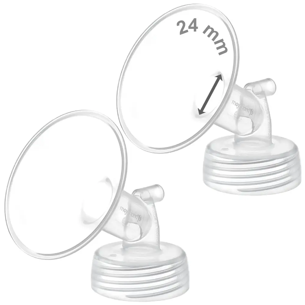 Maymom Wide Neck Pump Flanges for Spectra S1/S2 Pumps (24 mm, 2-Pack) | BPA-Free Replacement Parts for Indian Mothers - main product image
